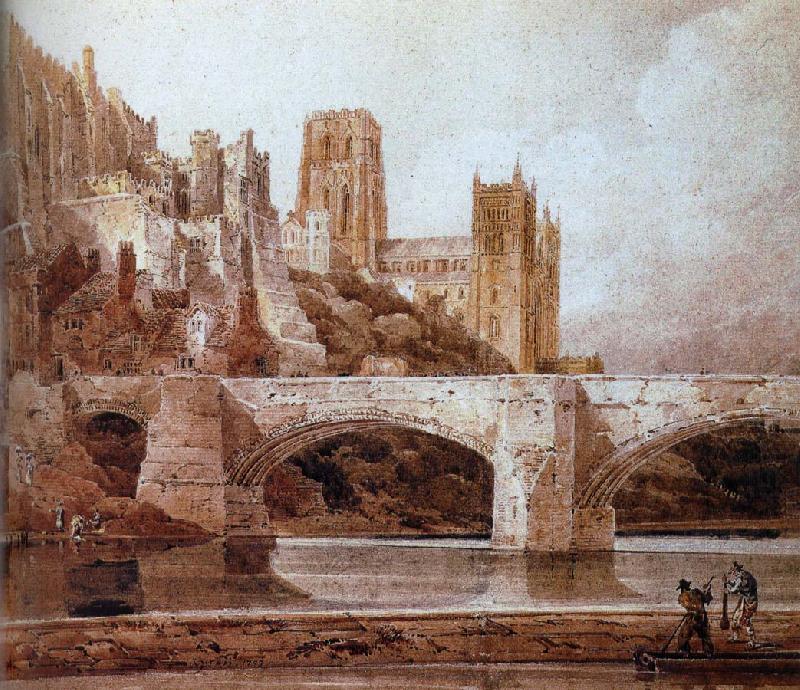 Thomas Girtin durham cathedral and bridge china oil painting image